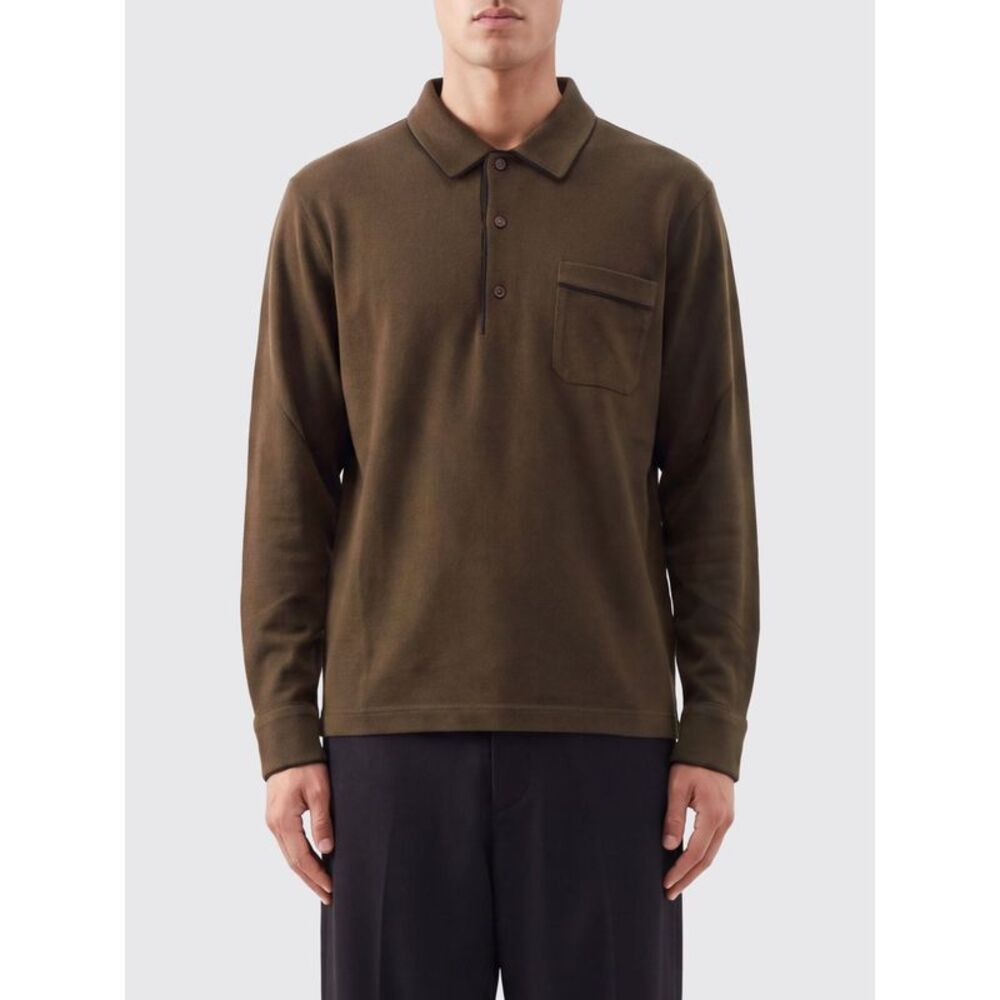 Tom Ford Men Tom Ford Silk And Cotton Long-Sleeved Polo Shirt With Patch Pocket